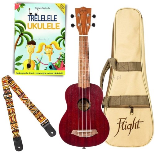 Zestaw na start: ukulele sopranowe CORAL + pokrowiec + pasek + podręcznik do nauki gry