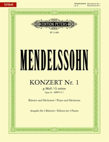 Felix Mendelssohn Bartholdy: Konzert Nr 1 g-moll fur Klavier und Orchester - Piano Concerto G minor - I koncert fortepianowy g-moll op. 25 MWV O7 - nuty na dwa fortepiany