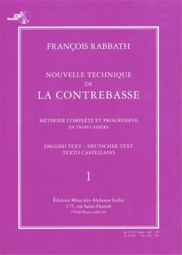 Francois Rabbath: Nouvelle Technique de la Contrebasse 1 - A New Technique for the Double Bass 1 - szkoła gry na kontrabasie