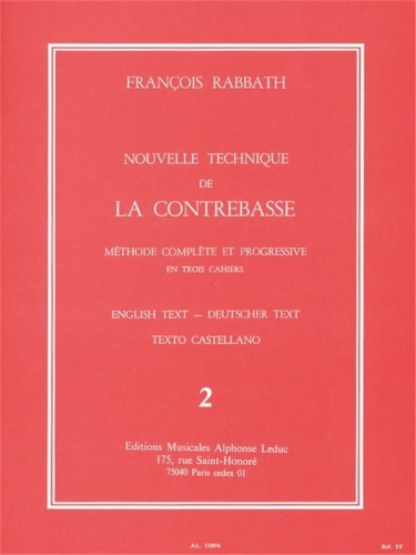 Francois Rabbath: Nouvelle Technique de la Contrebasse 2 - A New Technique for the Double Bass 2 - szkoła gry na kontrabasie
