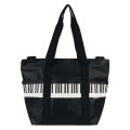 Torba na ramię Pro musica czarna z motywem klawiatury i czarnymi uchwytami dłuższym i krótszym 45x34x20 cm