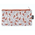 Piórnik materiałowy prostokątny biały w skrzypce 24x12.5cm zapinany na zamek