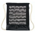 Muzyczny plecak worek materiałowy czarny w nuty 44x37cm