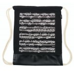 Muzyczny plecak worek materiałowy czarny w nuty 44x37cm
