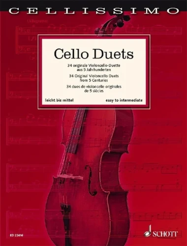 Cellissimo: Cello Duets - 34 Original Violoncello Duets from 5 Centuries - Beverley Ellis, Rainer Mohrs - nuty na dwie wiolonczele