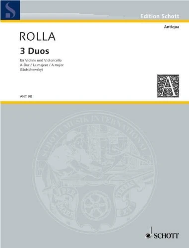 Alessandro Rolla: Duo Nr. 3 A-dur for Violin and Violoncello - nuty na skrzypce i wiolonczelę