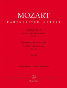 Wolfgang Amadeus Mozart: Concerto A major No. 12 for Piano and Orchestra (KV 414) - XII koncert fortepianowy A-dur - wyciąg fortepianowy - nuty na dwa fortepiany