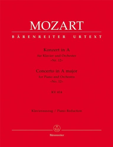 Wolfgang Amadeus Mozart: Concerto A major No. 12 for Piano and Orchestra (KV 414) - koncert fortepianowy A-dur nr 12 - nuty na dwa fortepiany
