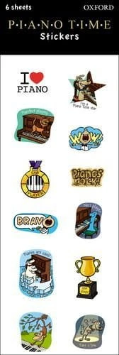 Piano Time stickers - zestaw naklejek - fortepian (6 stron po 12 naklejek)