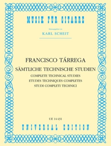 Francisco Tárrega: Complete Technical Studies - kompletne etiudy i ćwiczenia techniczne - nuty na gitarę klasyczną