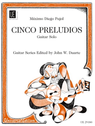 Maximo Diego Pujol: Cinco Preludios for guitar solo - 5 preludiów - nuty na gitarę klasyczną
