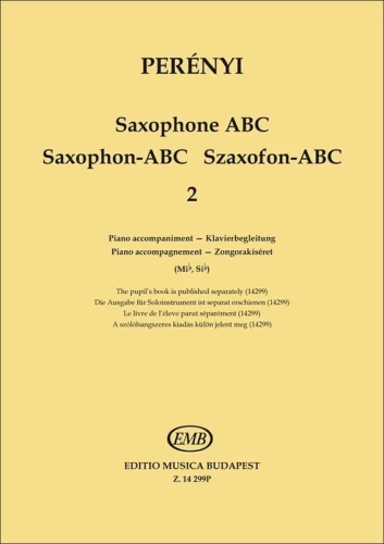 Saxophone ABC 2 - Peter Perenyi - Piano accompaniment for Eb and Bb saxophones - akompaniament fortepianowy do szkoły gry na saksofonie
