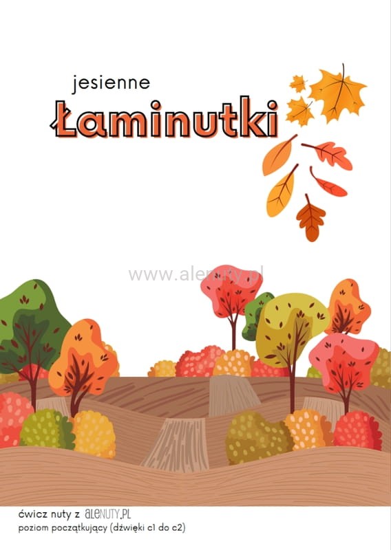Jesienne Łaminutki - arkusze z ćwiczeniami muzycznymi dla dzieci do wydruku (produkt cyfrowy - plik PDF)