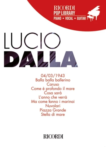 Ricordi Pop Library - Lucio Dalla (PVG)  - nuty na fortepian, melodia, akordy gitarowe i słowa piosenek