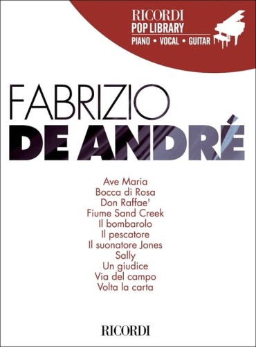 Ricordi Pop Library - Fabrizio De André (PVG) - nuty na fortepian, melodia, akordy gitarowe i słowa piosenek