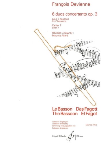 Francois Devienne: Six Duos Concertants op. 3 pour deux bassons - cahier 1 (1-3) - Maurice Allard - 6 duetów koncertujących na dwa fagoty - nuty na duet fagotowy