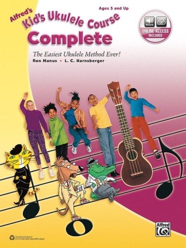Alfred's Kid's Ukulele Course Complete - Ron Manus, L. C. Harnsberger (+ audio online) - szkoła gry na ukulele dla początkujących - wydanie kompletne