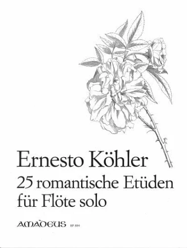 Ernesto Kohler: 25 romantische Etuden fur Flote solo - etiudy romantyczne op. 66 - nuty na flet poprzeczny