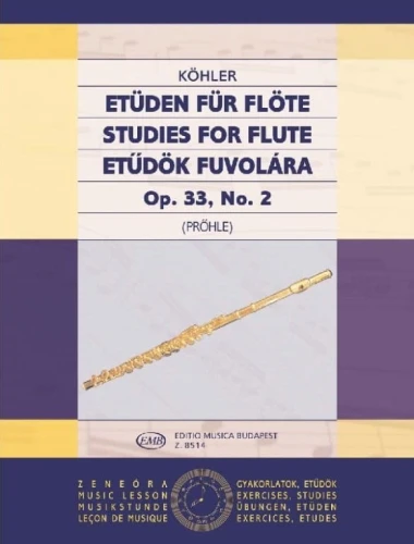 Ernesto Kohler: Etuden fur Flote - Studies for Flute op. 33 no. 2 - Henrik Prohle - etiudy część 2 - nuty na flet poprzeczny