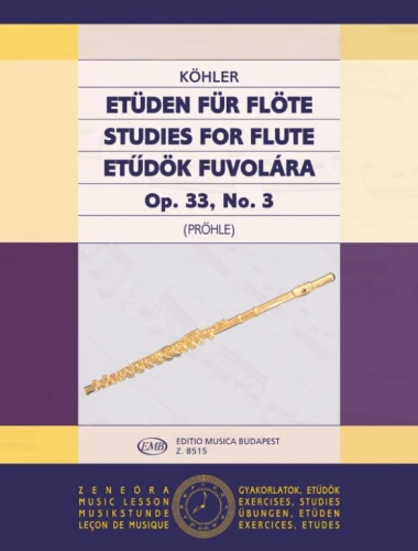 Ernesto Kohler: Etuden fur Flote - Studies for Flute op. 33 no. 3 - Henrik Prohle - etiudy część 3 - nuty na flet poprzeczny