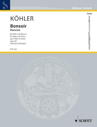 Ernesto Kohler: Bonsoir op. 29 fur Flote und Klavier - nuty na flet poprzeczny z fortepianem