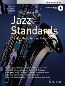 Schott Saxophone Lounge: Jazz Standards for Tenor Saxophone - Dirko Juchem (+ audio online) - nuty na saksofon tenorowy z fortepianem