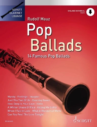 Schott Clarinet Lounge: Pop Ballads for Clarinet - Rudolf Mauz (+ audio online) - nuty na klarnet z fortepianem