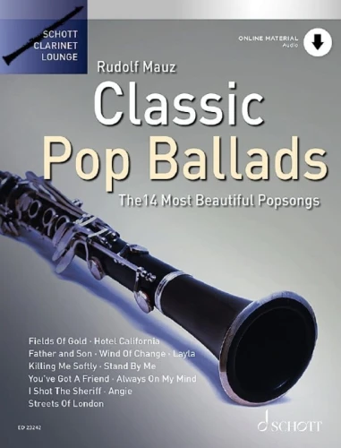 Schott Clarinet Lounge: Classic Pop Ballads for Clarinet - Rudolf Mauz (+ audio online) - nuty na klarnet z fortepianem