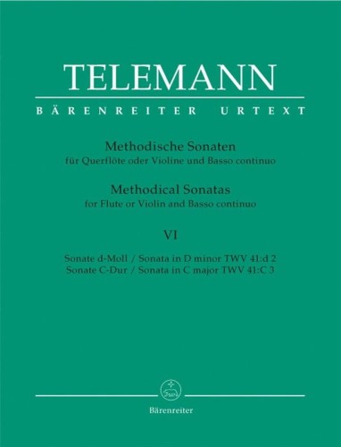 Georg Philipp Telemann: Methodical Sonatas for Violin or Flute and Basso continuo Volume 6 - 12 sonat metodycznych (11-12) - nuty na skrzypce lub flet poprzeczny i fortepian lub klawesyn