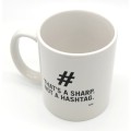 Biały ceramiczny kubek 0.25l z czarnym napisem That's A Sharp Not A Hashtag