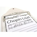 Chopin Liszt notes z kartkami na drewnianej podstawce do powieszenia na ścianie