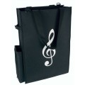 Czarna torba na nuty "Maxi Comfort" z motywem klucza wiolinowego  37x55x14cm