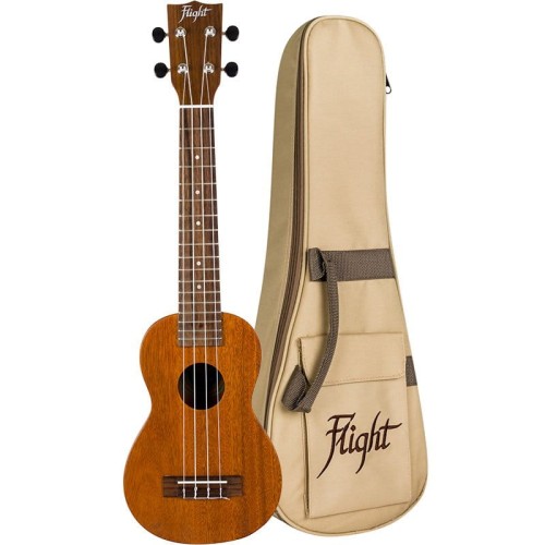 Flight LUS5 Solid Mahogany Concert Scale Soprano - ukulele sopranowe z dłuższym koncertowym gryfem + pokrowiec