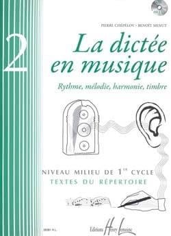 Benoît Menut, Pierre Chepelov: La dictee en musique 2 - milieu du 1er cycle (+ płyta CD) - dyktanda muzyczne - zeszyt ćwiczeń