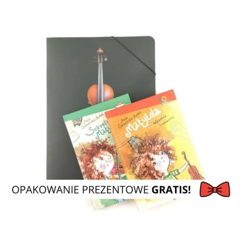Prezent dla małej skrzypaczki: dwie książki i teczka ze skrzypcami