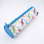 Piórnik z materiału okrągły kolorowe nuty klucz wiolinowy 22x7.5cm zapinany na zamek