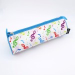 Piórnik z materiału okrągły kolorowe nuty klucz wiolinowy 22x7.5cm zapinany na zamek