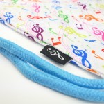 Plecak worek wodoodporny w kolorowe nuty klucz wiolinowy 44x37cm