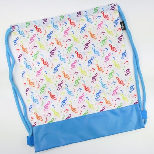 Plecak worek wodoodporny w kolorowe nuty klucz wiolinowy 44x37cm