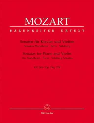 Mozart: Sonatas for Piano and Violin - The Mannheim, Paris, Salzburg Sonatas KV 301-306, 296, 378 - nuty na skrzypce z fortepianem