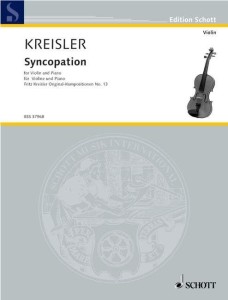 Fritz Kreisler: Syncopation fur Violine und Klavier - nuty na skrzypce i fortepian