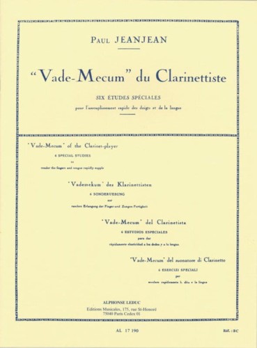 Paul Jeanjean: Vade-Mecum du Clarinettiste - Six Etudes Speciales - vademecum klarnecisty - nuty na klarnet
