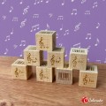 Muzyczne kostki drewniane - dźwięki z bemolami nauka nut