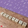 Muzyczne kostki drewniane - dźwięki z bemolami nauka nut