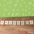 Muzyczne kostki drewniane - dźwięki z krzyżykami nauka nut