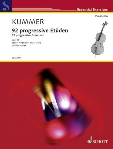 Friedrich August Kummer: 92 progressive Exercises Volume 1 (1-57) - etiudy progresywne op. 60 - nuty na wiolonczelę z akompaniamentem drugiej wiolonczeli