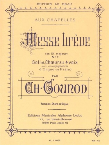 Charles Gounod: Messe Breve en Ut majeur No. 7 - msza C-dur - nuty na chór SATB i organy