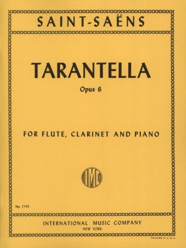 Camille Saint-Saens: Tarantella op. 6 for Flute, Clarinet and Piano - Tarantelle - nuty na flet poprzeczny, klarnet i fortepian