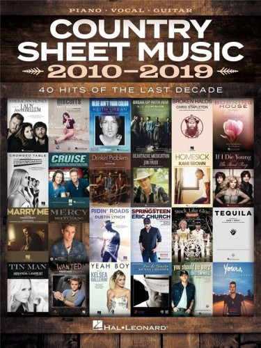 Country Sheet Music (PVG) - 40 hitów z lat 2010-2019 - melodia, nuty na fortepian, akordy gitarowe i słowa piosenek