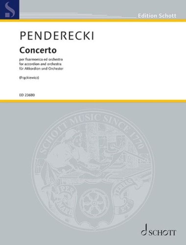 Krzysztof Penderecki: Concerto per fisarmonica ed orchestra - Maciej Frąckiewicz - koncert akordeonowy - nuty na akordeon i fortepian